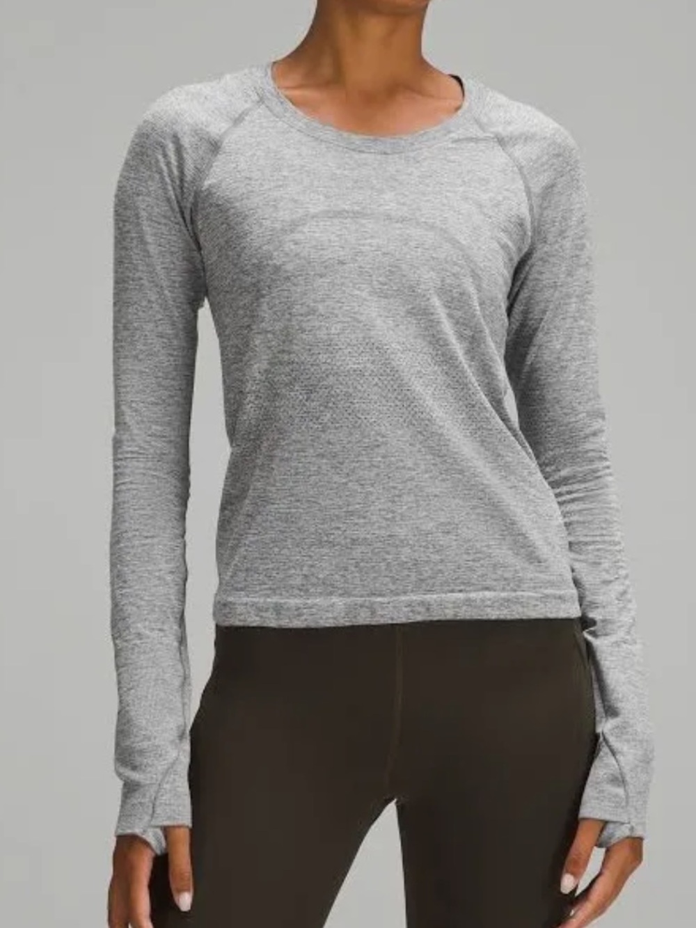 lululemon athletica Heather Gray Long-Sleeve Performance Top